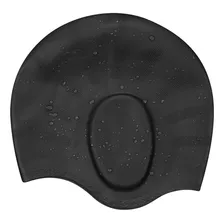 Touca Para Natação Cobre Orelhas Silicone Diversas Cores Cor Preto