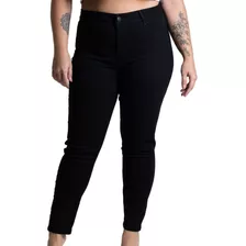 Calca Jeans Plus Size Feminina Sawary Cintura Alta Com Lycra