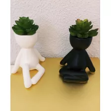 3 Vasos Robert Bob Decoração Com Planta Suculenta Tendência