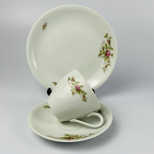 Jogo De Xícaras Chá Porcelana Renner Floral Vintage 19 Peças Branco Floral 4