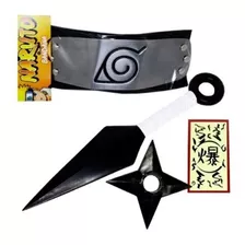 Kit Naruto - Kunai Naruto + Shuriken + Bandana Folha K185