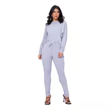 Conjunto Feminino Calça E Blusa Manga Longa Lançamento Frio