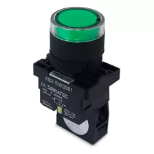 Botão De Impulso Iluminado Ew3361 24vcc/vca Verde 1na