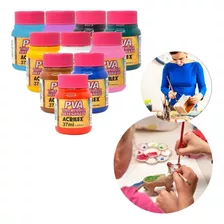 Tinta Para Artesanato Fosca Pva 37ml Kit C/ 30 Cores Acrilex