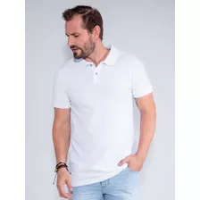 Camiseta Polo Masculina Elastano Básica Lisa Revanche