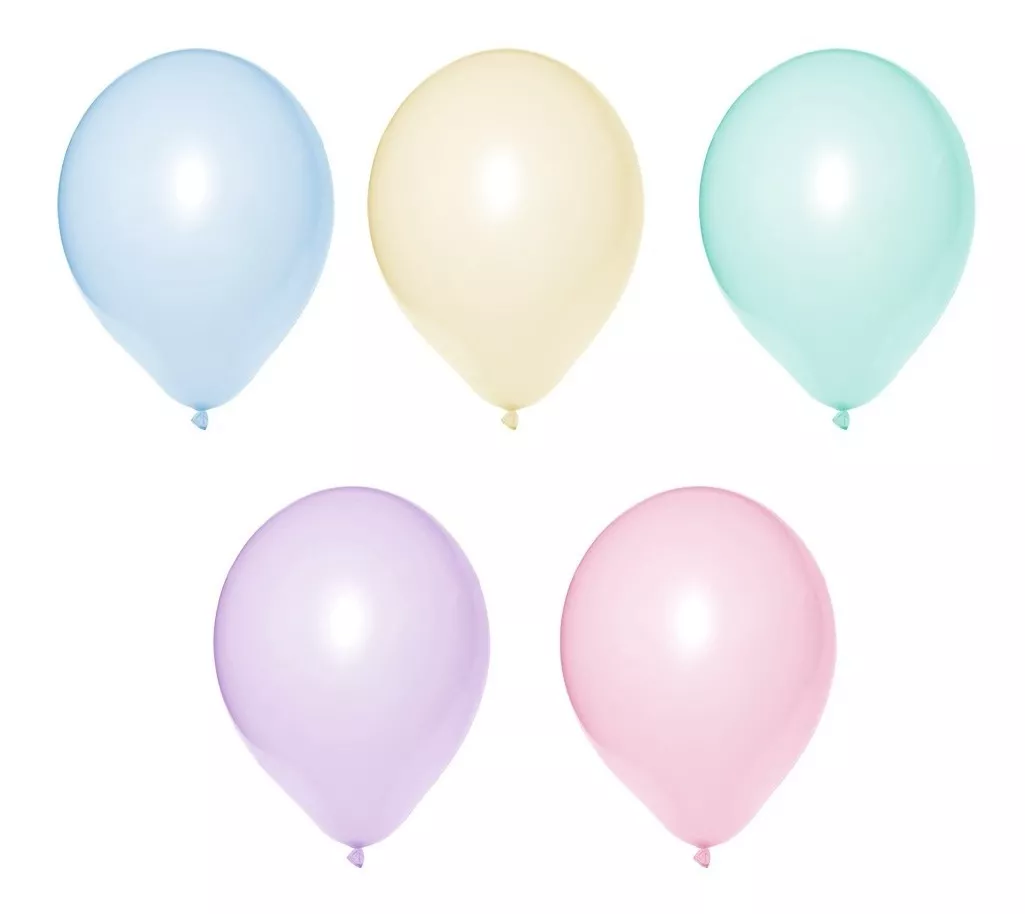 Balão Bexiga Candy Colors Cor Pastel Sortido 50 Unidades N9