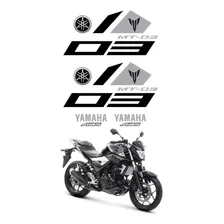 Kit Adesivos Moto Yamaha Mt03 Cinza Ca-15076 Cor Não Aplica