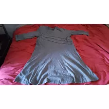 Vestido De Dama Gris 100 % Algodon Talle L