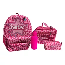 Kit Mochila Escolar Barbie Juvenil Lancheira E Estojo