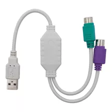 Cabo Adaptador Usb 2 Portas Ps2 P/ Teclado E Mouse