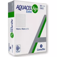 Aquacel Curativo Ag+ Extra Antimicrobiótico De Hidrofiber Com Prata E Fibra 10x10cm 1 Und Convatec.