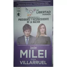 10×boleta Electoral Milei Y Villaruel 19 De Nov. 2023