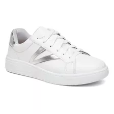 Tênis Feminino V Prata Com Branco