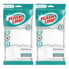 Esponja Mágica Tira Mancha C/ 6 Unidades Flash Limp