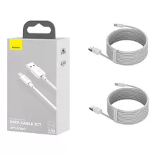 Kit C/2 Cabos Reforçados Usb Lightning Baseus 1,5m iPhone