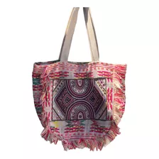 Bolso Casual / Playero Boho Chic Bordado Con Mostacillas