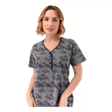 Camisón Manga Corta 2 Botones Algodón Lumiere