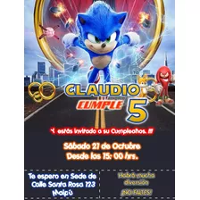 Invitación Digital Sonic Personalizada Para Cumpleaños