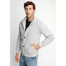 Cardigan Hombre Sherpa New York Gris Fw 2023 Ferouch