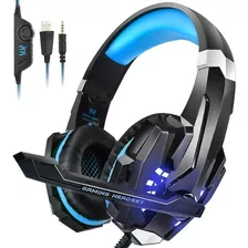 Audífonos Gamer Kotion Each G9000 Black Y Blue Luz Led