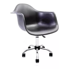Cadeira Emaes Com Braços Arm Office - Base Cromada Cor Preto Material Do Estofamento Polipropileno