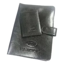 Kit Capa Kia Manual Carteira Couro Sintético