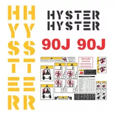 Kit Adesivos Empilhadeira Hyster 90j E Etiquetas Completo