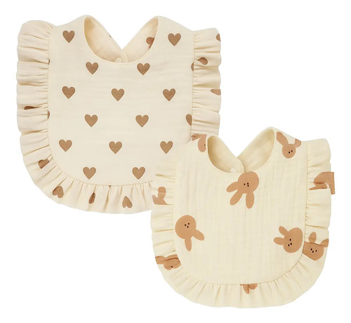 Kit 2 Babador Atoalhado Naninha Em Tecido Para Bebe Cueiro