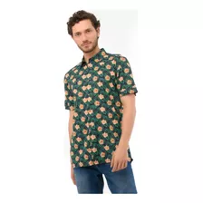Camisa Manga Corta Basement Tropical Print
