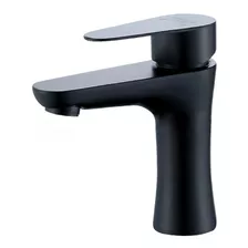 Llave Grifería Lavamanos Simple Para Baño Negro Mate