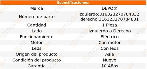 Faro Izq O Der Elctrico C/motor C/leds Bmw 320i 16/18 Depo Foto 4