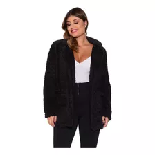 Casaco Sobretudo Com Capuz Teddy Bear Feminino Moda Inverno