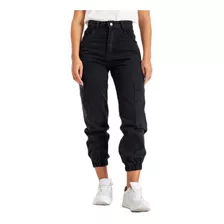 Pantalon Cargo Mujer Jean Estilo Jogger Rigido