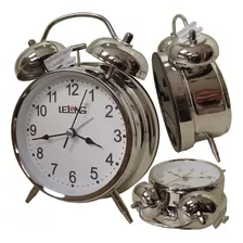 Relógio Despertador Ruike Metal Retrô Silencioso Sem Tic Tac