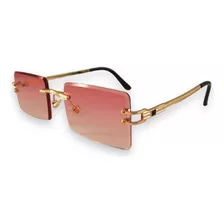 Óculos Sol Feminino Sem Aro Retangular Luxo Virgínia Gringa