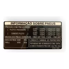 Adesivo Etiqueta Precaução Pneu Original Honda Bros 125 150