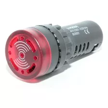 Sinalizador Sonoro Led 220vca 22mm Vermelho Bz20-2l-r Metalt