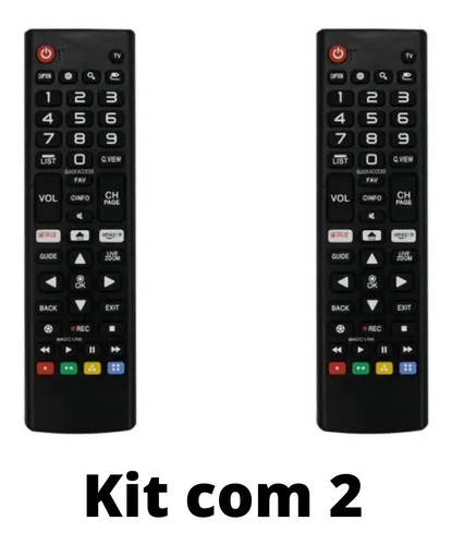  Kit 2 - Controle Remoto Universal Para Smart Tv Samsung LG 