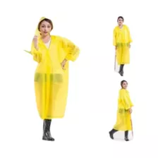 Poncho Ligero Impermeable Con Capucha Y Botones