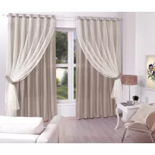 Cortina Sala/quarto Tecido Com Renda 3,00 X 2,70 Promoção!