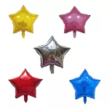 50 Balão Estrela Holografica Metalizada 45cm Festa Decoração