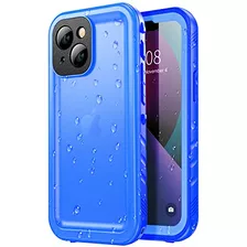 Funda Waterproof Para iPhone 13 Mini Azul Rugoso A Prueba-02