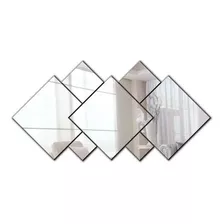Espelho Decorativo Acrílico Sala Quarto Geometrico 7 Peças 