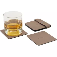 Descanso De Copos Para Mesa Em Couro C/ 6 Pçs Mariart Cor New Fendi