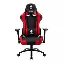 Cadeira De Escritório Evolut Tanker Eg-900 Gamer Ergonômica Preta E Vermelha Com Estofado De Couro Sintético Y Mesh