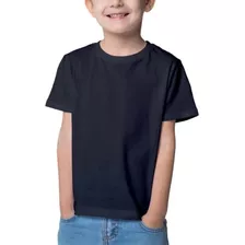 Camiseta Infantil Básica Lisa Tradicional 100% Algodão Cores