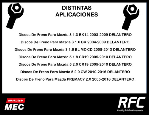 Discos De Freno Para Mazda 3 1.6 Bl Mz-cd 2008-2013 Delanter Foto 2