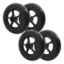 4 Rodinhas 6 Polegadas Para Cadeira De Banho Em Pvc Preto