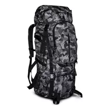 Mochila Grande Acampamento Impermeável Trilha Viagem 70l Cor Camuflada