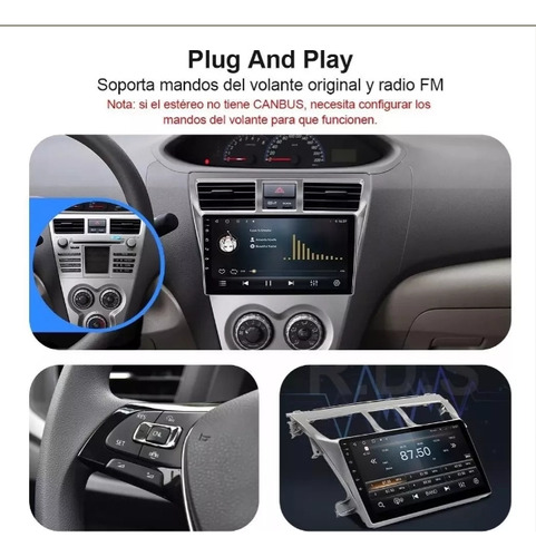 Auto Radio Estreo Android Gps Para Toyota Yaris 2008-2015 Foto 2